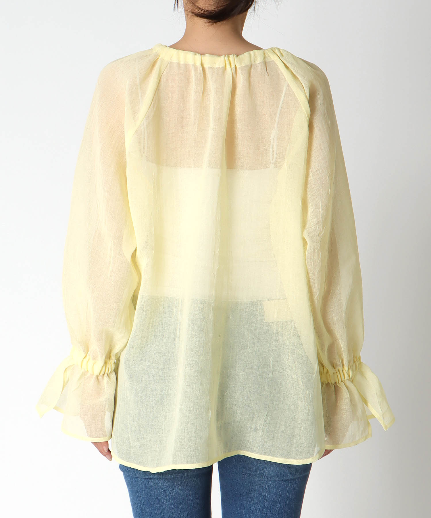 ギャザーリボンカラーブラウス